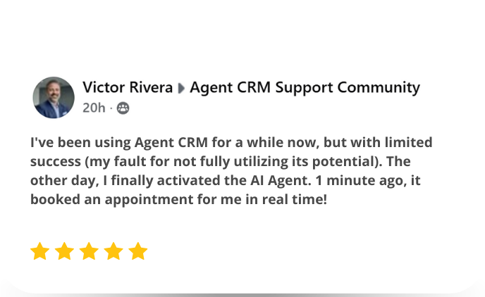 Agent CRM dashboard